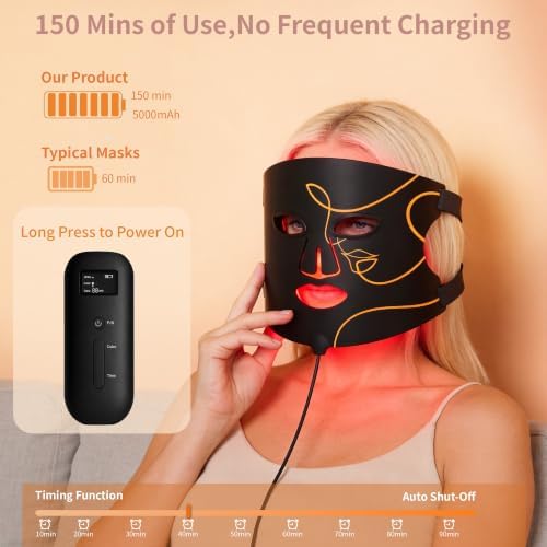 Red Light Therapy Face for Mask, 850nm NIR, Red & Blue for Home Skincare - Image 6