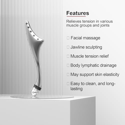 Professional Stainless Steel Gua Sha & Face Roller Set - 2 in 1 Dual-Sided Cooling Facial Massage Tools for Face Lifting, Puffiness Relief & Skincare - Spa Quality Beauty Accessories - Image 4