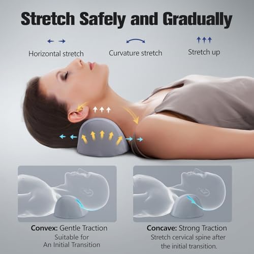 COMFYTHERA Small Neck Stretcher Pillow for Pain Relief, Soft Cervical Traction Device Neck Mild Support Pillow Memory Foam Cervical Neck Orthopedic Pillow for Tension Muscle Relax Relief (Grey) - Image 5