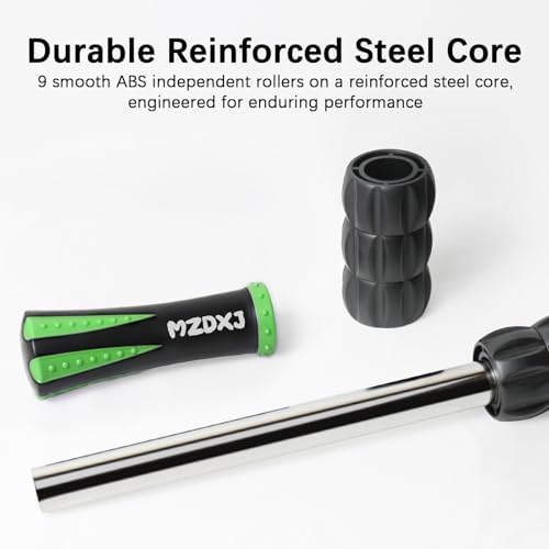 Muscle Roller Massage Roller Stick- Deep Tissue Fascia Blaster for Myofascial Pain Relief, Lymphatic Drainage & Body Sculpting, Handheld Physical Therapy & Recovery Tool (Green Black) - Image 4