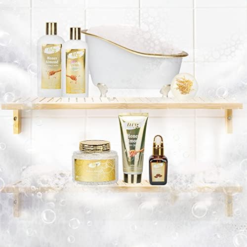 Honey Almond Spa Gifts for Mom - 7Pcs Moisturizing Spa Set for Women & Men - Image 6