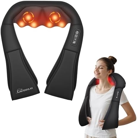Snailax Shiatsu Neck Massager with Heat, Shoulder & Back Massager for Pain by Snailax