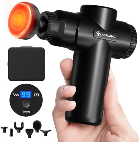 AERLANG Mini Massage Gun with Heat Birthday Gift for Him Black by AERLANG