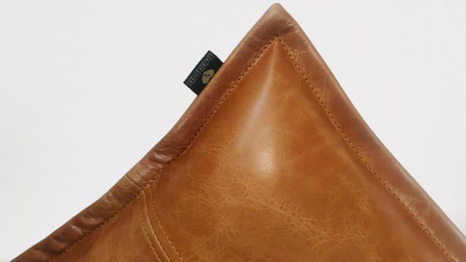 LL LEATHER LOVERS 100% Lambskin Leather Pillow Cover - Sofa Cushion Case - Decorative Throw Covers for Living Room & Bedroom, Light Brown Crunch Box Pack of 2-10X18 Inch - Image 5