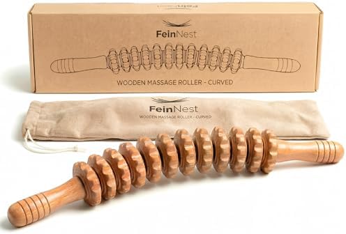 Curved Muscle Roller Stick – Deep Tissue Massage Stick for Muscle Recovery & Sports Therapy, Manual Massage Roller for Legs, Back & Trigger Points (Zero Flex Steel Core) with Travel Bag by Unknown
