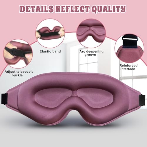 3D Advanced Eye Mask for Sleeping，Ultra Delicate Soft Skin Friendly Eye mask，100% Blackout Sleep Eye Mask for Sleep, Eyelash Extension Sleep mask - Image 5