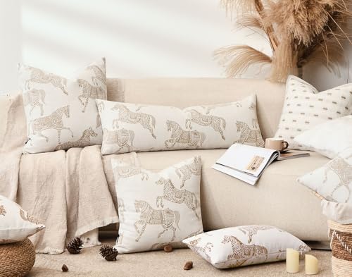 14x36 Lumbar Pillow Cover, Double Sided Horse Pattern Chenille Jacquard Long Body Pillow Covers for Bed Couch Sofa, Decorative Throw Pillows Cushion Cover for Living Room Bedroom - Image 5