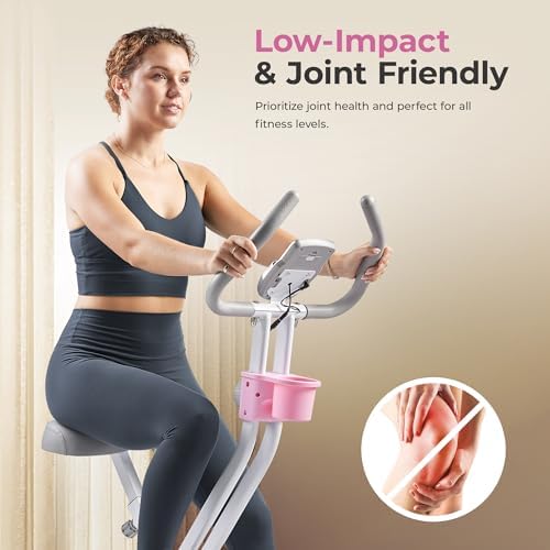 Sunny Health & Fitness Smart Foldable Magnetic X-Bike, Low-Impact Workouts - Image 2