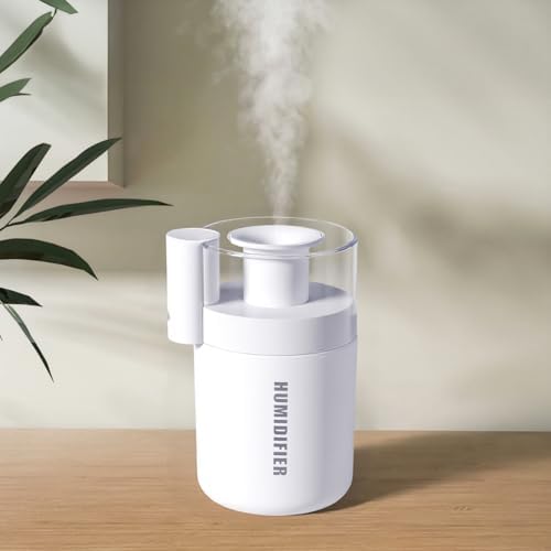 Mini Humidifier, Small Cool Mist Humidifier USB Personal Portable Quiet Table Desktop Humidifiers for Cooling Home Office Car Summer Travel (180ml, White) by Daskternie