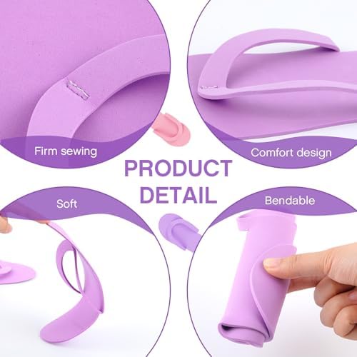 Geyoga 48 Pairs Disposable Flip Flops Pedicure, Light Pink,Light Purple - Image 2