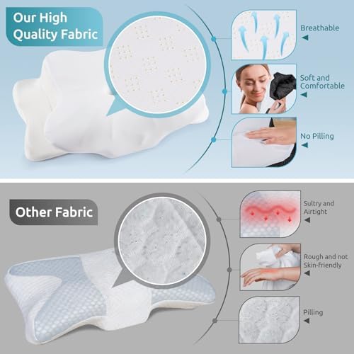 DONAMA Cervical Pillow for Neck and Shoulder,Contour Memory Foam Pillow,Ergonomic Neck Support Pillow for Side Back Stomach Sleepers with Pillowcase - Image 5