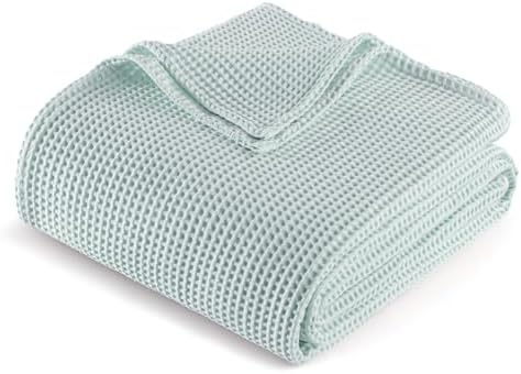 Exclusivo Mezcla 100% Cotton Oversized Waffle Throw Blanket for Couch Sofa by ExclusivoMezcla