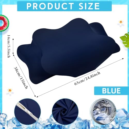 Hahafelt Cooling Cervical Neck Pillowcase,Navy Blue,Queen Size - Image 2