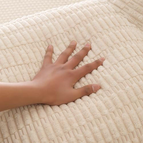 Reading Pillow for Sitting in Bed with Arm,White Corduroy, M - Image 6