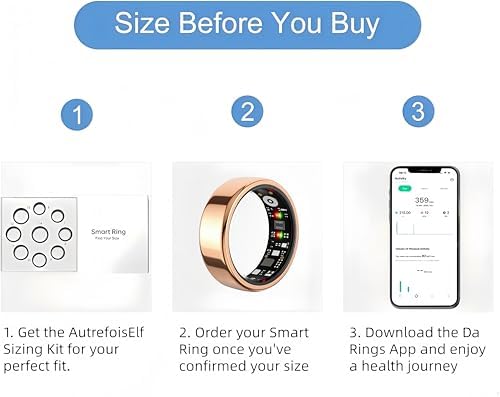 Smart Ring Gen 3 for Women Men, IP68 Waterproof Health Tracker Rosegold,6 - Image 2