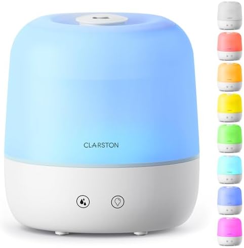 Clarston Humidifiers for Bedroom, 2L Cool Mist Humidifier, 24dB Quiet Sleep by Clarston