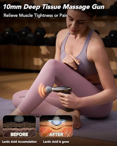 SKG Mini Massage Gun Deep Tissue for Women Men, FSA and HSA Eligible Birthday Gift for Women Men, 10mm Portable Percussion Massage Gun with Carry Bag, Handheld Muscle Massager for Pain Relief, FS700 - Image 4
