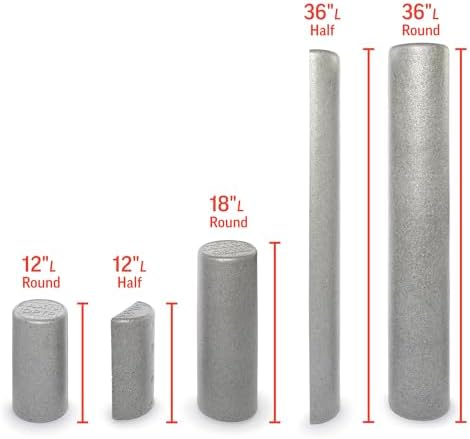 OPTP Silver AXIS Moderately Firm Foam Roller – Round, Silver, 12" x 6" - Image 6
