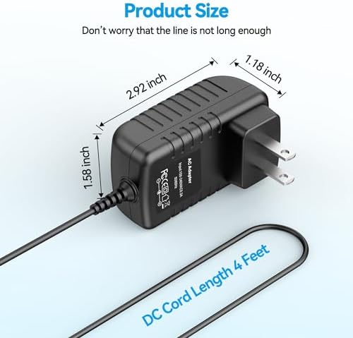 12V AC/DC Adapter Compatible with LEVOIT LV-H128 LV-H128-RXA LV-H128-RXB Desktop True HEPA Air Cleaner Combination Filters 12.0V 0.6A DC12V 600mA No.98581-CHN-1 Power Supply Battery Charger - Image 3