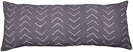 Trade Star 100% Cotton Lumbar Pillow Cover Handloomed Pillow Shams Rustic Back Rest Case Throw Pillow Cover Fall Decor Authentic Bedding Farmhouse Cover Mudcloth Long (Grey Phoenix 14X36 INCHES) by TradeStar