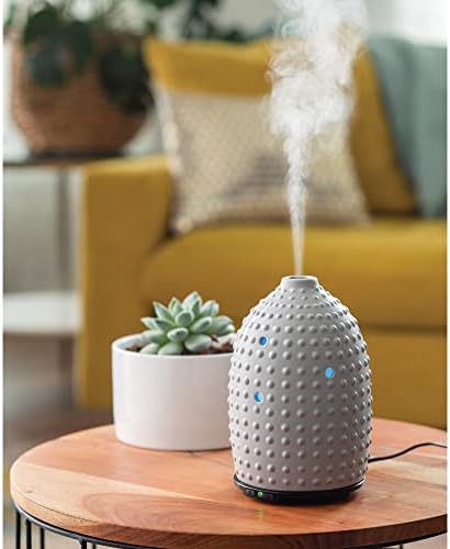 Airome Gray Hobnail Medium Essential Oil Diffuser|100 mL Humidifying Ultrasonic Aromatherapy Diffuser 8 Colorful LED Lights, Intermittent & Continual Mist, Auto Shut-Off - Image 3