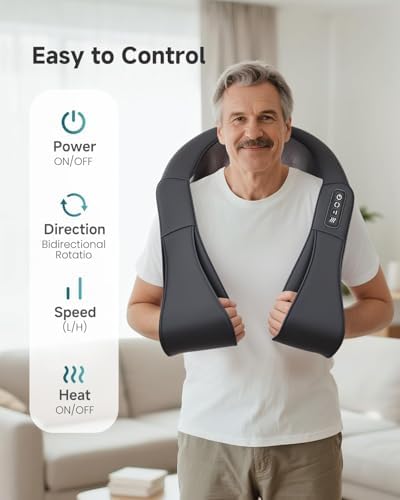 Snailax Shiatsu Neck Massager with Heat, Deep Tissue Shoulder Back Massager - Image 5
