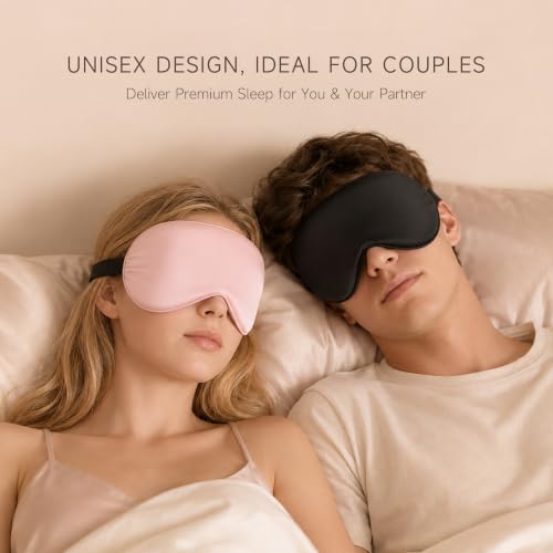 Silk Sleep Mask, Light Blocking Eye Mask for Sleeping with Adjustable Strap - Image 6