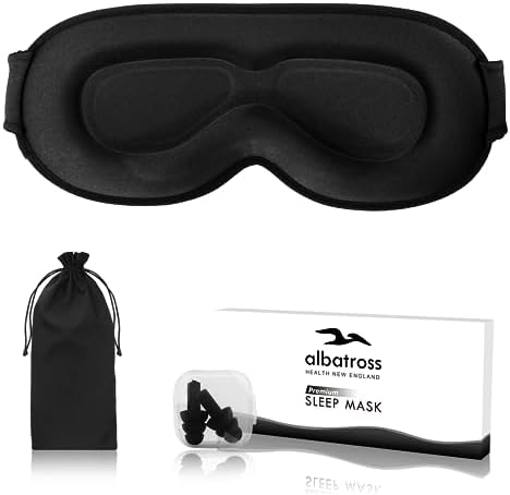 Sleep Mask for Men and Women, 3D Blackout Eye Mask for Side Sleepers, Ebony by AlbatrossHealthNewEngland