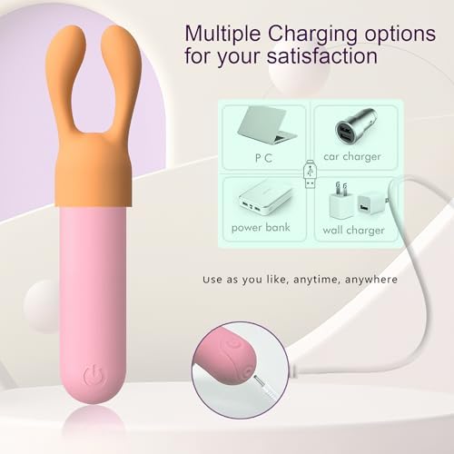 CHARMING Portable Handheld Electric Back Massager -10 Modes Mini Waterproof & Rechargeable Handheld Deep Tissue Neck (Pink 4 in 1) - Image 3