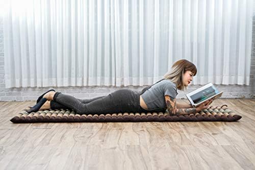 Leewadee - Foldable Floor Mattress - Japanese Roll Up Futon -Trifold Tatami Mat- Guest Floor Bed - Camping Mattress - Thai Massage Mat, Kapok Filled, 75 x 20 inches, Brown - Image 2