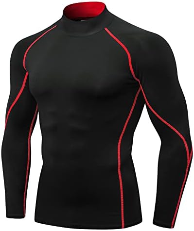 SPVISE Men's Compression Shirts Long Sleeve Mock Turtleneck Workout Tops by SPVISE