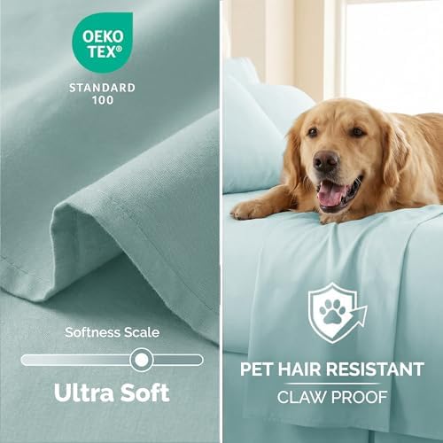 Hotel Style Twin XL Flat Sheets Only 2 Pack Microfiber Top Sheet Sky Blue - Image 4