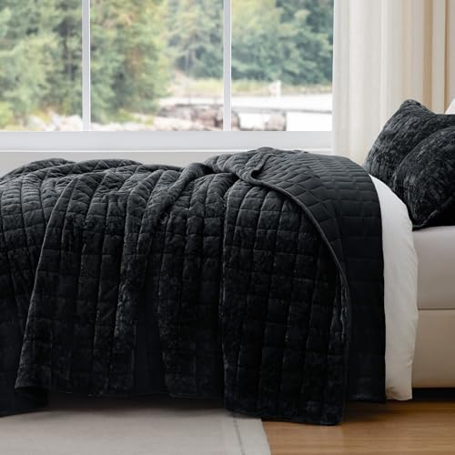 BEDELITE Velvet Quilt Set Queen Size, Luxury Velvet Comforter Bedding - Image 5