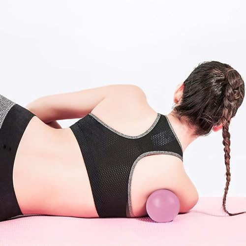 WOVTE Massage Lacrosse Ball for Sore Muscles, Shoulders, Neck, Back, Foot, Body, Deep Tissue, Trigger Point, Muscle Knots, Yoga and Myofascial Release (Pink) - Image 6