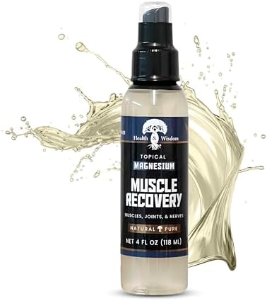 Health and Wisdom Magnesium Muscle Recovery - Topical Muscle and Joint Support - Improve Recovery, Relaxation and Soreness - Enhanced Absorption - 4 fl oz by HealthandWisdom