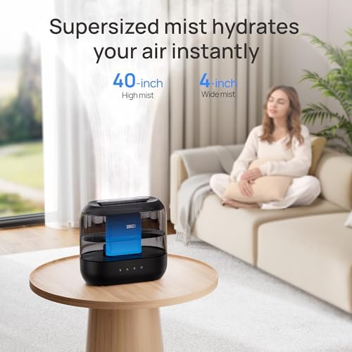 DREO 4L Humidifiers for Bedroom, 36H Runtime, 28 dB Quiet, HM311, Ebony - Image 3