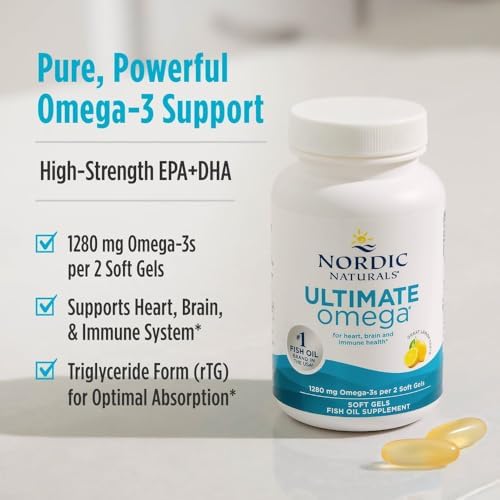 Nordic Naturals Ultimate Omega, 1280mg Omega-3 Fish Oil, Lemon - 180 Count - Image 4
