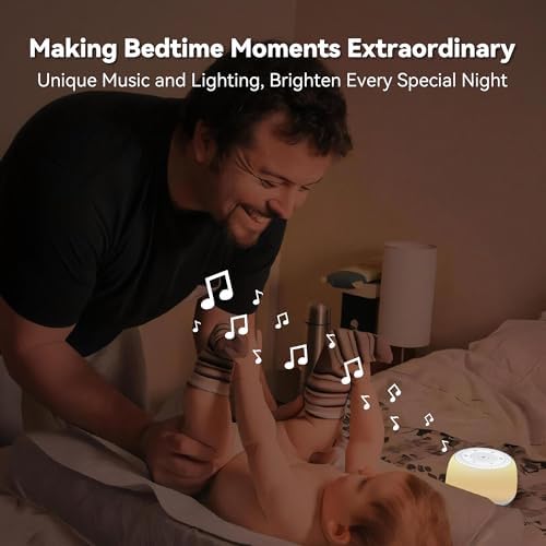 HEYAXA White Noise Sound Machine with 7 Colors Night Light 34 Soothing Sounds, Portable Sound Machine for Baby Adults Kids Sleep with 30 Volume Levels 4 Timers Adjustable Brightness (White) - Image 5