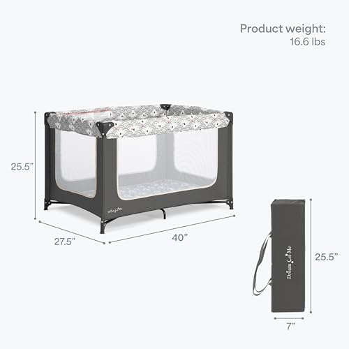 Dream On Me Zodiak Portable Playard, Compact for Travel, Carry Bag, Gray - Image 3