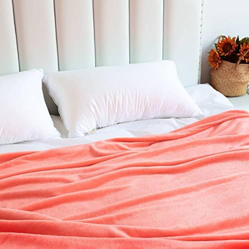 NANPIPER Fleece Blankets, Super Soft Flannel Queen Size Blanket for Bed, Luxury Cozy Microfiber Plush Fuzzy Blanket,Living Coral - Image 2