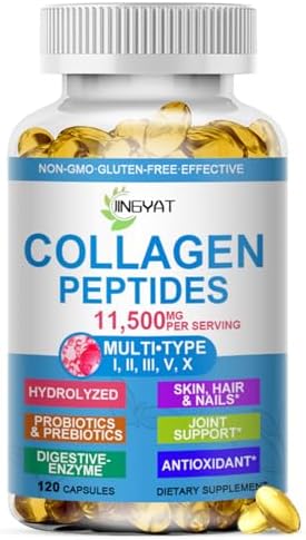 Collagen Peptides Softgels, Multi Collagen Peptide w/ Glucosamine Chondroitin MSM Biotin, Hydrolyzed Collagen Peptides Complex for Women Supports Skin Hair Nail Joints Bones Gut Health, Non-GMO by JINGYATSUPPLEMENTFORYOU