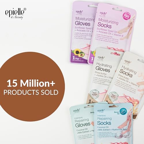 Epielle Hydrating Hand Mask 6 Pairs, Relieve and Soften with Shea Butter & Jojoba Oil, Deep Moisturizing Gloves for Dry, Cracked Hands, Self Care Gifts for Women, Spa Kit - Image 2