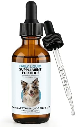 Longevity Supplement for Dogs, Senior Dog Supplements with NMN, NAD+, CoQ10 & Resveratrol - Nanoliposomal Liquid Drops for Joint Support, Heart Health & Healthy Aging - 60ml by Trihood