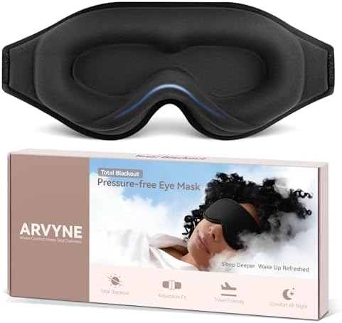 Sleep Mask for Side Sleepers, 100% Blackout 3D Contoured Eye Mask, Black by Unknown