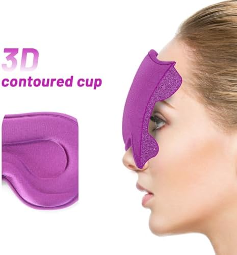 Sleep Mask for Men and Women, Lash Extensions 3D Eye Mask, Purple - Image 3