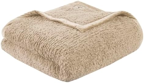 Woolrich Burlington Berber Blanket Super Soft, Cozy Lightweight Cover with Luxurious Velvet Binding, Modern Trendy All Season Bedspread Bedding-Set, Twin: 66x90, Tan by Unknown
