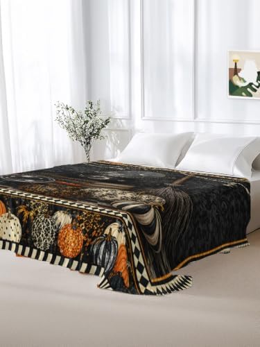 Halloween Twin Flat Sheet Pumpkin Book Flat Sheets Only Soft Breathable Bedding Top Sheets Luxury Hotel Quality Broom Crystal Ball Plaid Twin Bed Sheet for All Season Bedroom Dorm Halloween Decor - Image 6