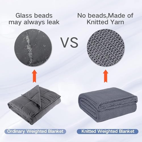 Guohaoi Knitted Weighted Blanket for Adults, 50"x60" 5lbs Full/Queen Size - Image 4