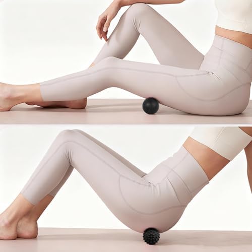 WOVTE Massage Lacrosse Ball for Sore Muscles, Shoulders, Neck, Back, Foot, Body, Deep Tissue, Trigger Point, Muscle Knots, Yoga and Myofascial Release (Blue) (Black（Set）) - Image 5