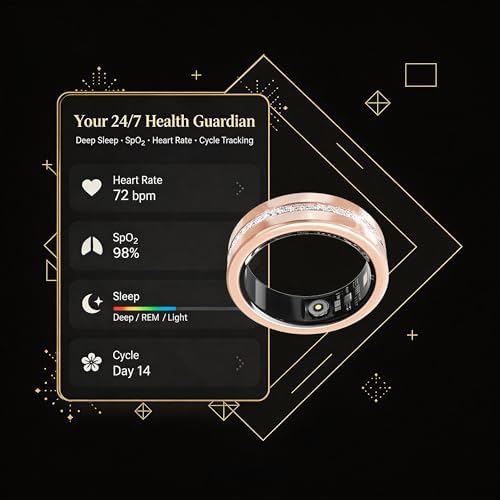 Smart Ring for Women, Diamond Inspired Design (Gold,10#) - Image 5